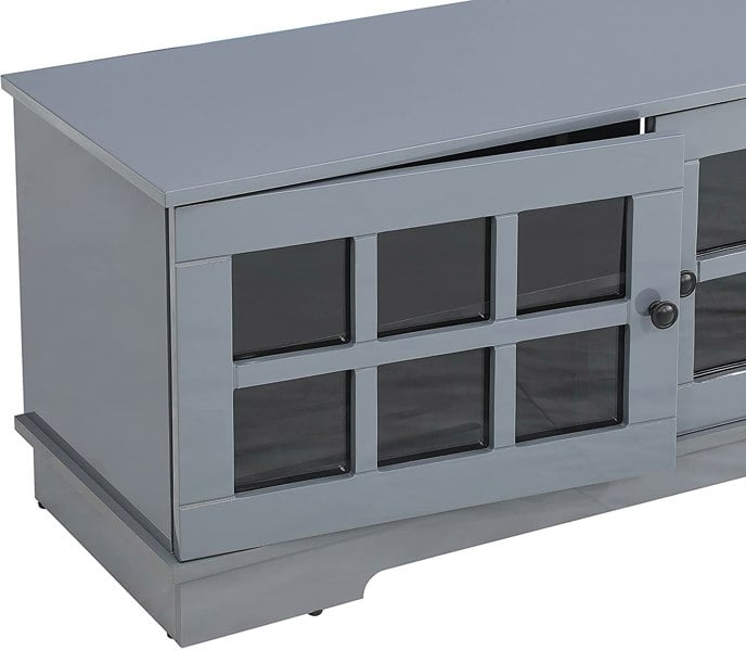MDA Designs Hamilton Grey Freestanding Traditional TV Cabinet with Storage Elegant Classic Design for Flat Screen TVs up to 55"