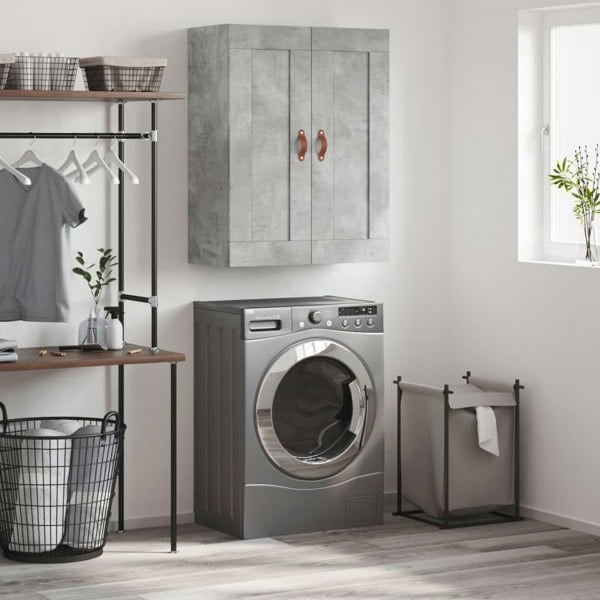 Berkfield Wall Mounted Cabinet Concrete Grey 69.5x34x90 cm Engineered Wood