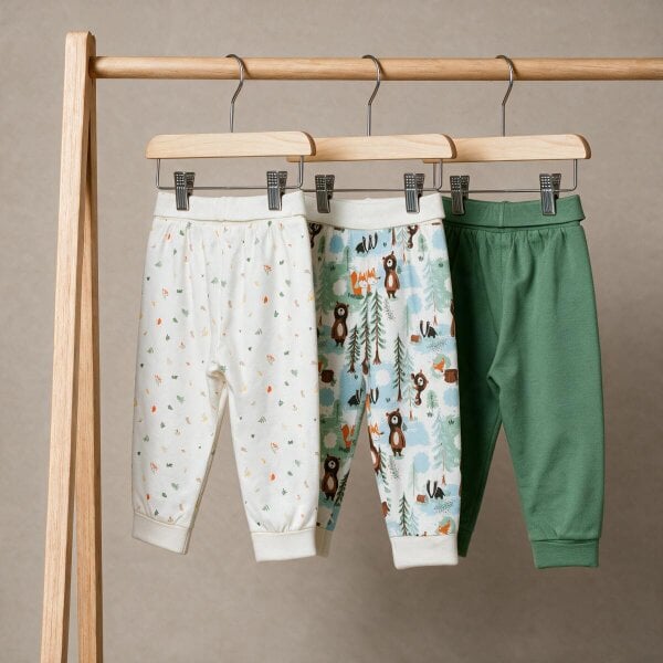 Mini Cuddles Animal-Print Joggers (Multicolour), 3 Pack