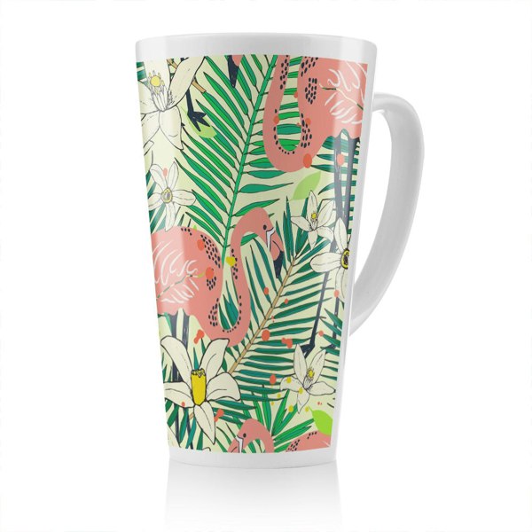Benjamin Tate Design Palm leaves Designer Latte Mug