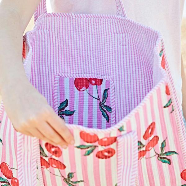 Paper High Fair Trade Cherry Quilted Cotton Tote Bag