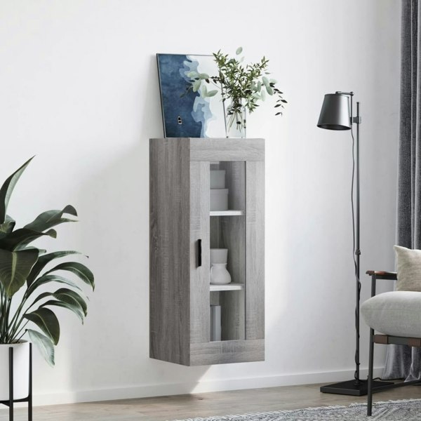 Berkfield Wall Mounted Cabinet Grey Sonoma 34.5x34x90 cm