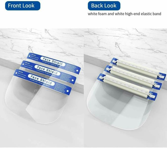 Dyzi 10 Pack Clear Plastic Face Shields: Full-Face Transparent Visors