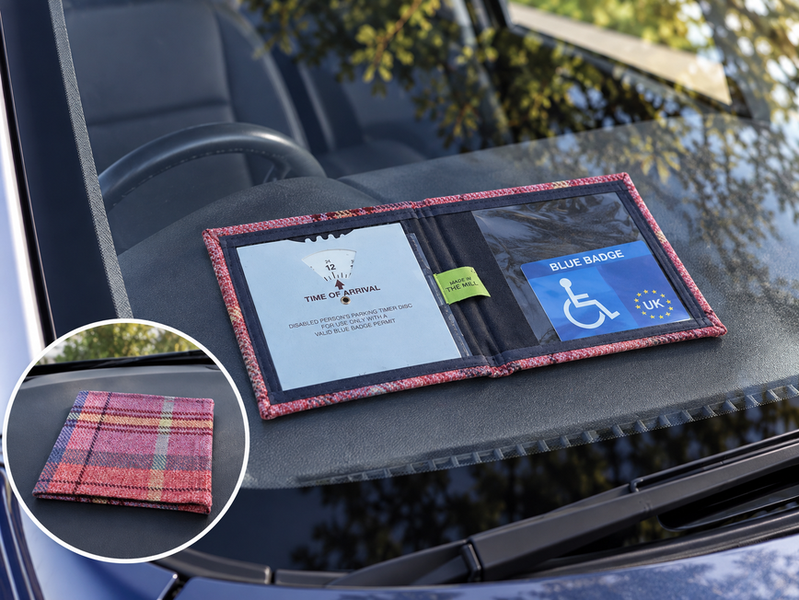 Made in the Mill Blue Badge Permit Holder - Bichon Tweed