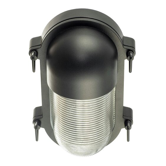 Happy Homewares Stylish Industrial Bulkhead Outdoor Wall Light Fitting in Matte Black