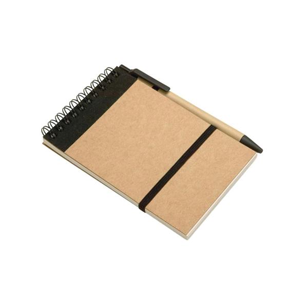 MidOcean Sonora Recycled A6 Notepad And Pen - Black/Beige - 