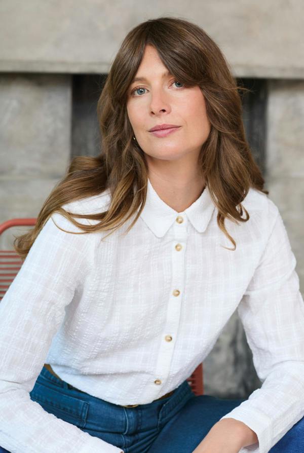 Lily & Me Savannah Textured Seersucker Shirt White