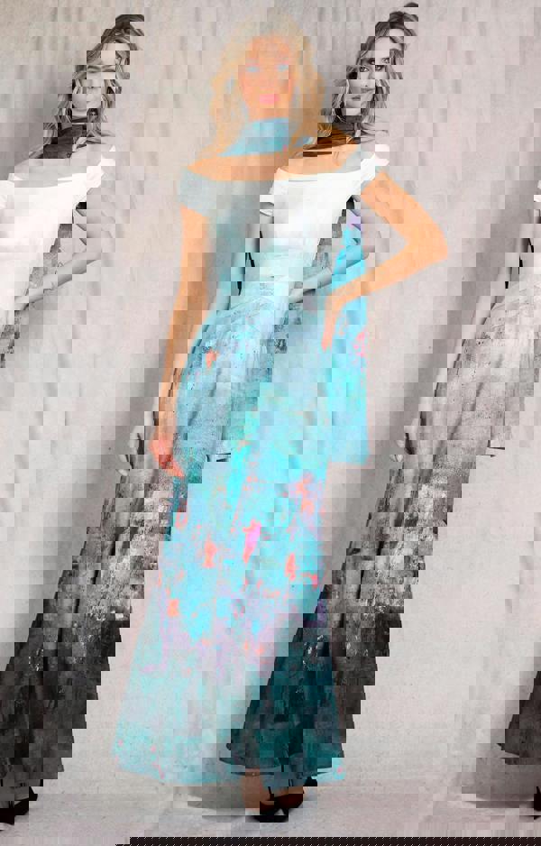 Alie Street London Jasmine Off The Shoulder Gown - Aquatic Ombre