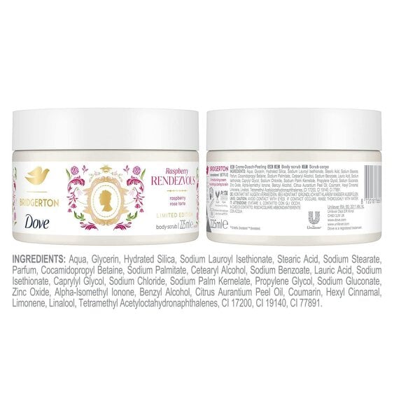 Dove Bridgerton Body Scrub Raspberry Rendezvous Exfoliator Scrub 225ml