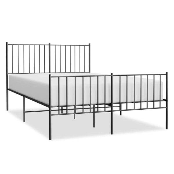 Berkfield Metal Bed Frame with Headboard and Footboard Black 120x200 cm
