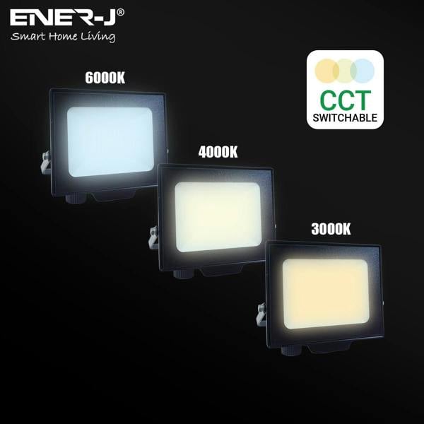 ENER-J 30W LED Floodlights With CCT Switchable & PIR ready (not included), 2700 Lm, IP65, 3 Years Warranty