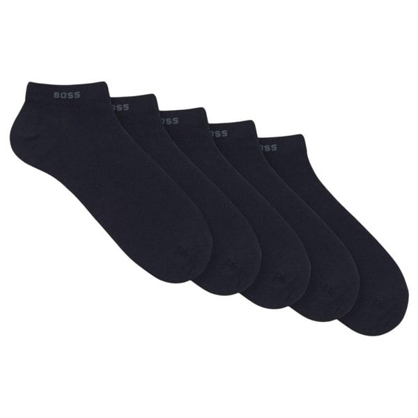 Boss Unisex Adult Ankle Socks (Pack of 5) - Dark Blue