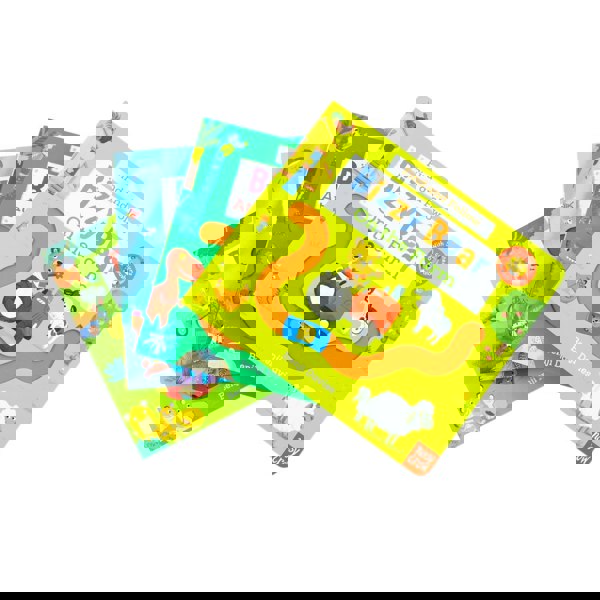 Bizzy Bear Find & Follow Series 4 Books Set (At The Zoo, On The Farm, At The Dinosaur Park, Under The Sea)