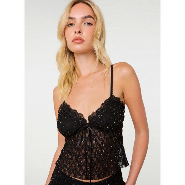 Pink Vanilla Diamante Lace Cami Top
