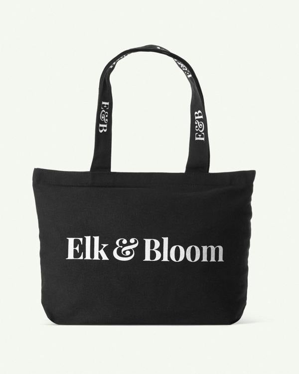 Elk & Bloom Large Chunky Everyday Neutral Black Tote Bag