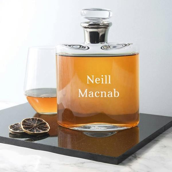 Personalised Platinum Necked Decanter - alternative angle
