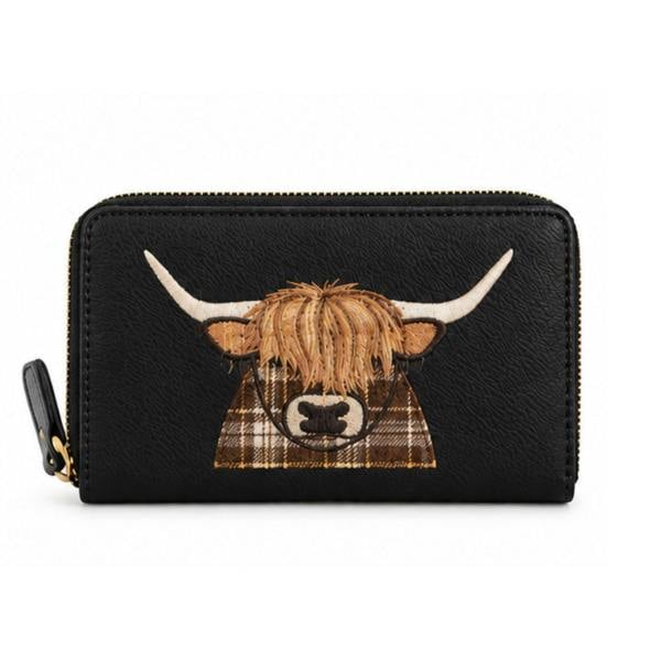 Fores Collection Highland Cow Embroidered Faux Leather