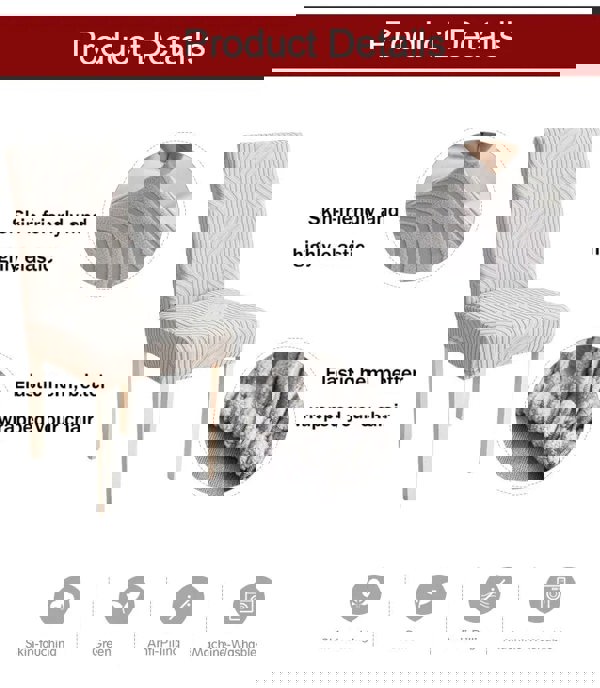 Anyseat Cypress Green Knitted Design Elastic Chair Cover for Dining Room