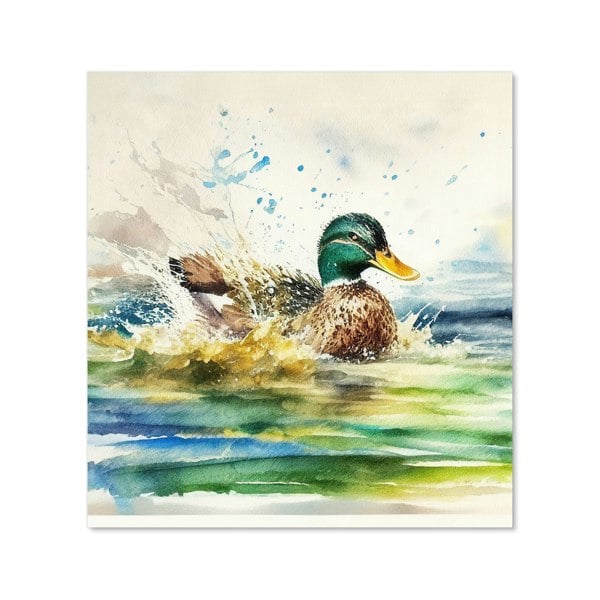 Warren Reed - Designer Splashing Mallard Watercolour Kitchen Splashback