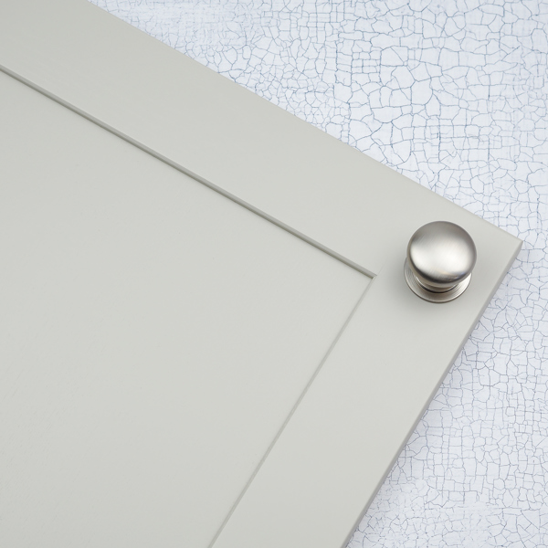 Handle & Home Brushed Nickel Cup Handle & Coordinating Round Knobs