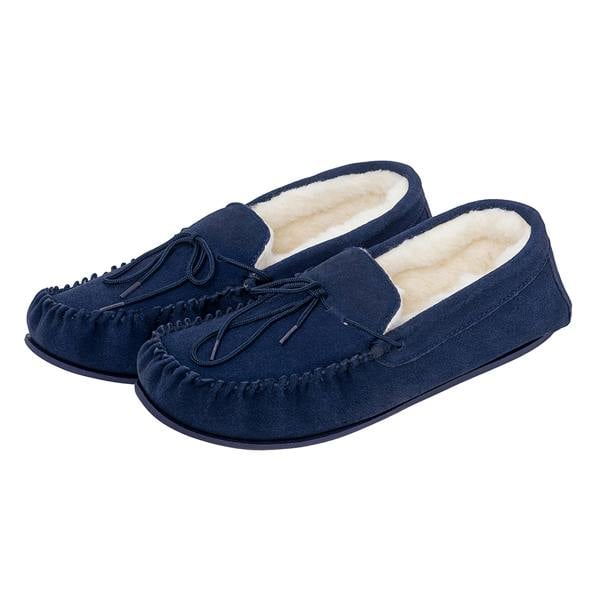 Nordvek Womens Sheepskin Suede Moccasin Slippers