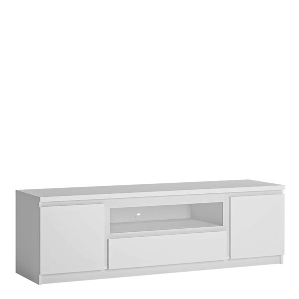 Wyld Haus Hemingway 166cm White Wooden 2 Door 1 Drawer Wide TV Cabinet