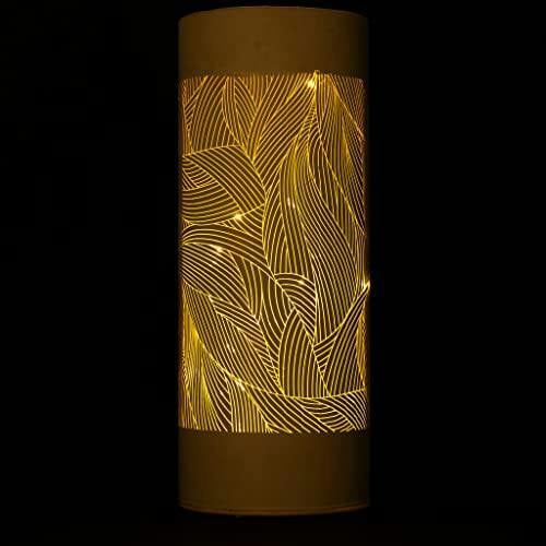 2cm Christmas Decorated Vase Table Feather Design Silver Battery Operated LED Lamp image 7