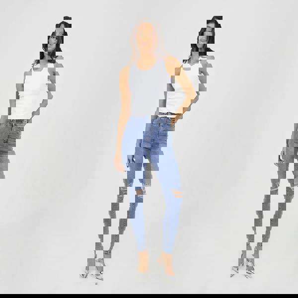 Brave Soul Indigo Ripped Skinny Jeans - Indigo Image 3