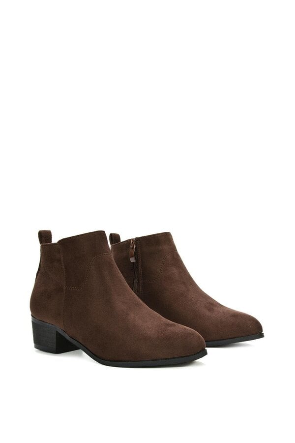 XY LONDON Zip Up Cowboy Ankle Boots With Low Block Heel