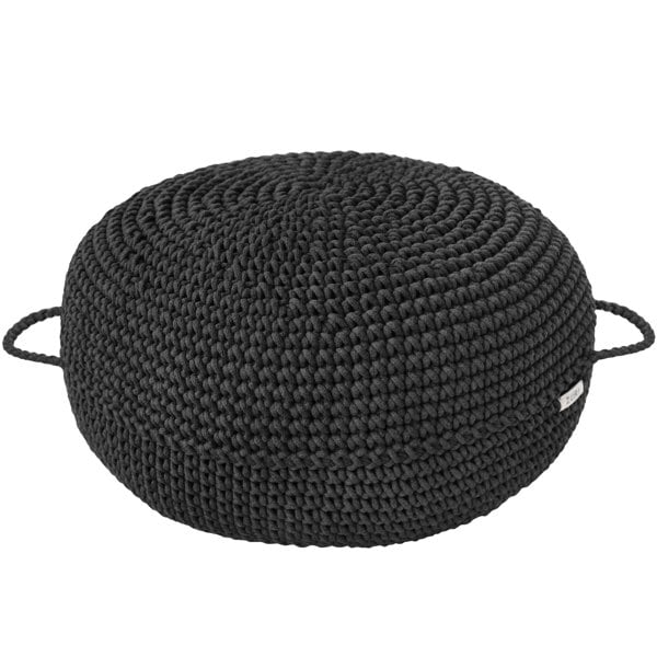 handcrochet graphite ottoman pouffe