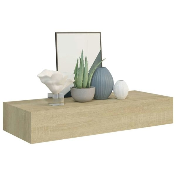 Berkfield Wall-mounted Drawer Shelves 2 pcs Oak 60x23.5x10cm MDF