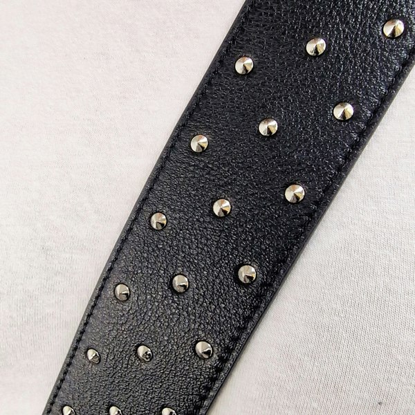 KeriKit England Stevie Silver Studded Leather Strap - Black