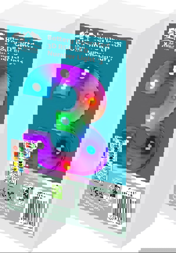 St Helens Battery Operated RGB Number With Remote Control Number 3