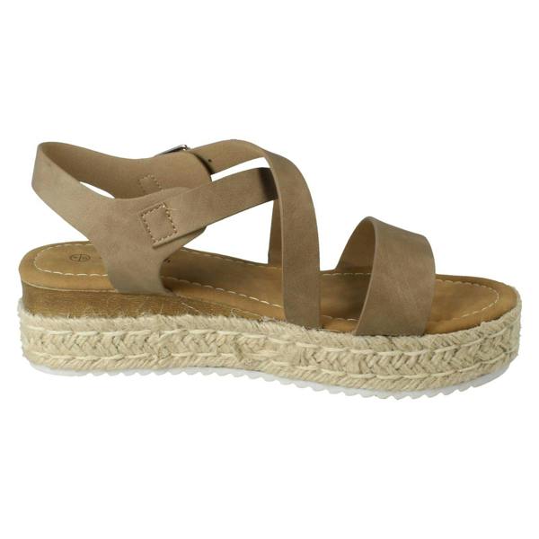 Savannah Ladies Savannah Cross Strap Platform Buckle Fastening Casual Sandals F12094
