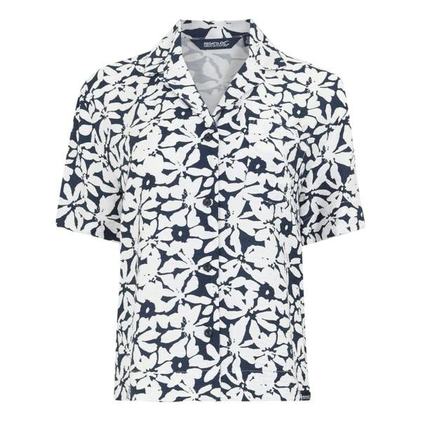 Regatta Womens Salise Large Floral Lightweight Shirt - Navy/White