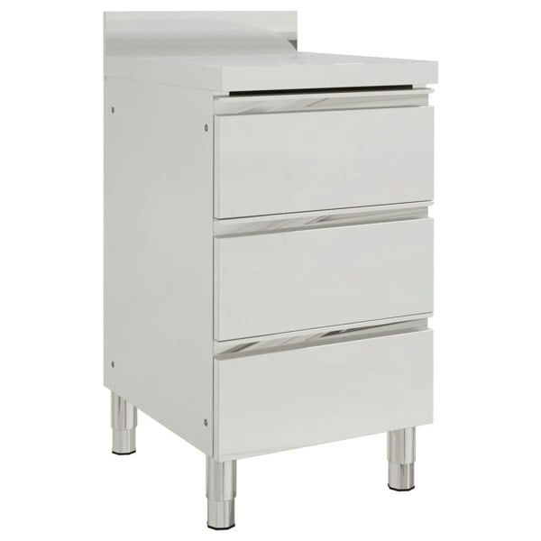 Berkfield Commercial Kitchen Cabinet with 3 Drawers Stainless Steel
