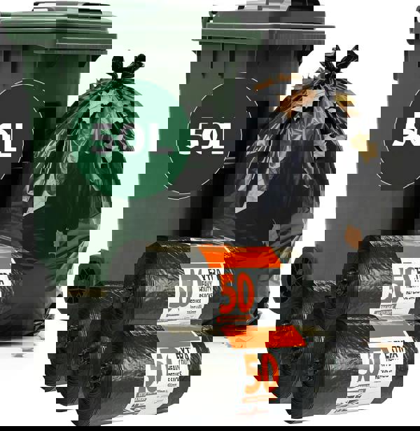 ECONX Heavy-Duty Black Refuse Sacks Bin Liners 70L Bin Bags Recycling Rubbish Bags x 100