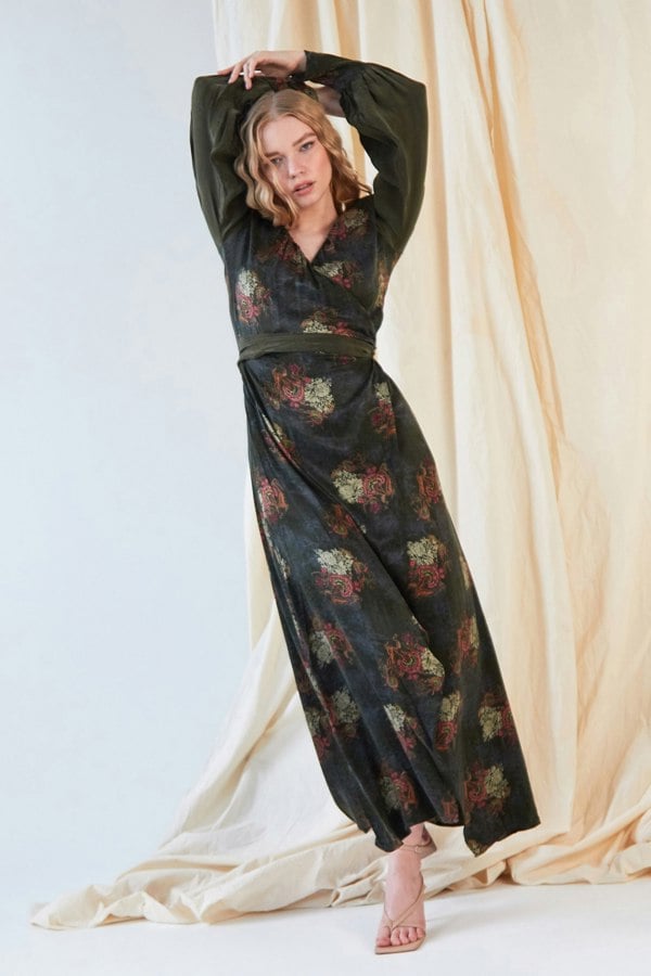 Long Sleeve Wrap Dress - Sarvin