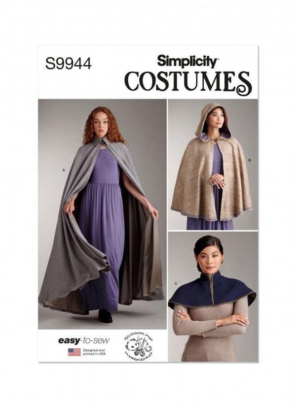 Simplicity Sewing Pattern 9944, Capes, Costumes for Women, A (XS-S-M-L-XL) - Easy