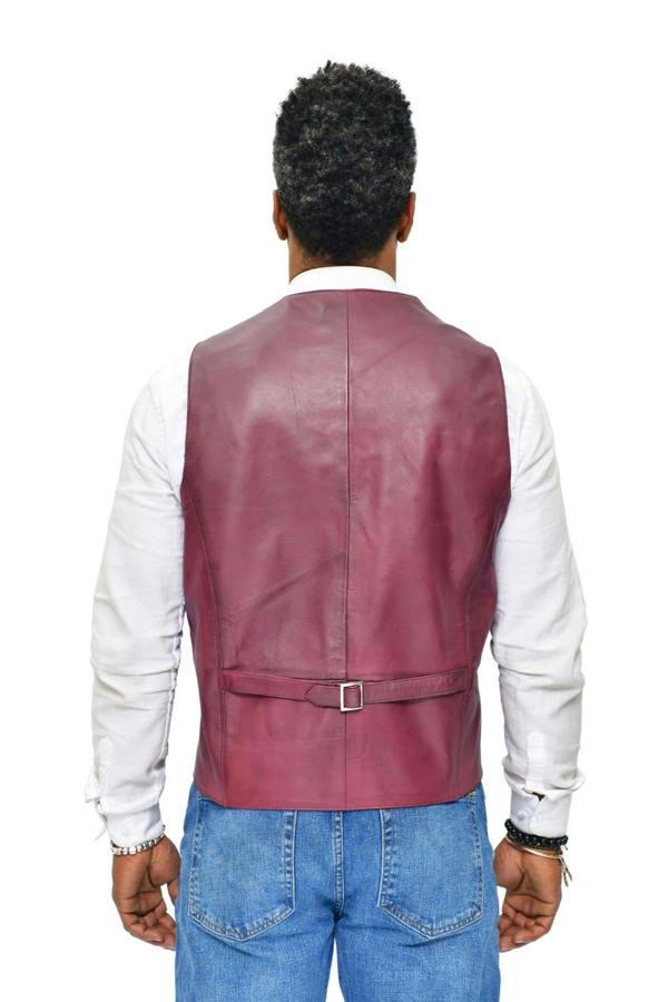 Infinity Leather Mens Classic Leather Waistcoat-Chester