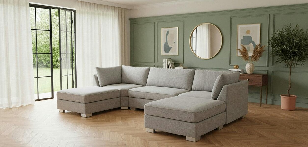 Outdoor Living The Wentworth U-Shaped Modular Corner Sofa with Deep Seat