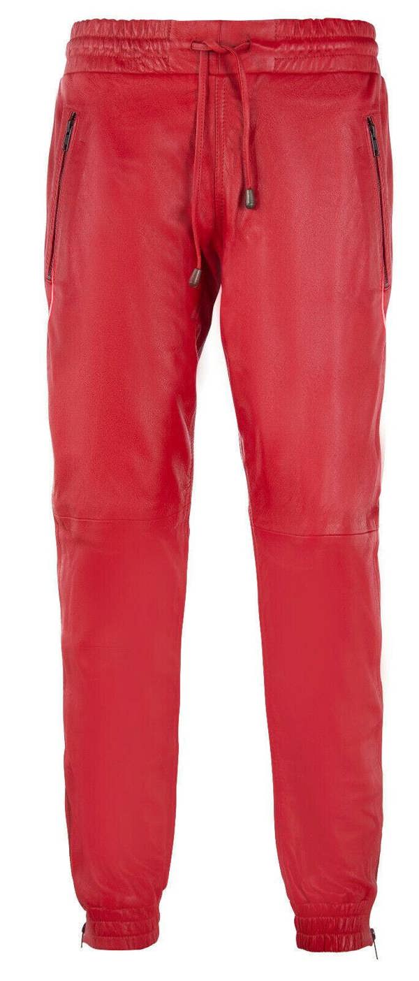 Infinity Leather Mens  Leather Jogging Bottoms-Boston