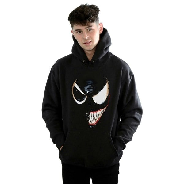 Marvel Mens Venom Split Face Hoodie - Black