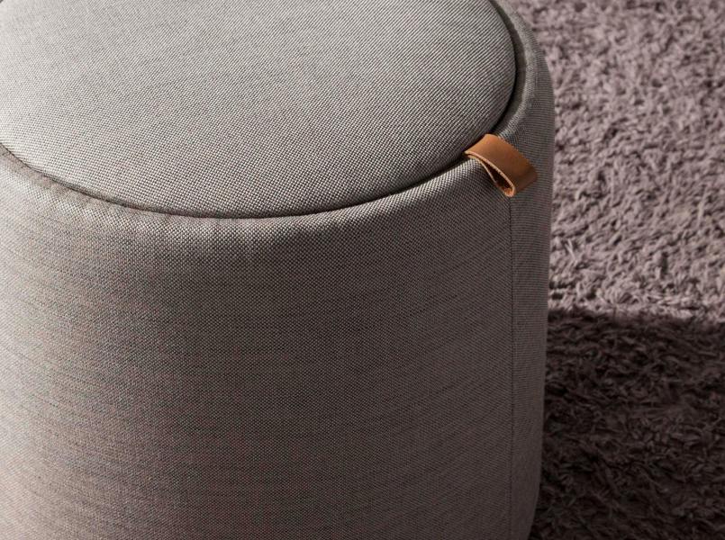 Angel Cerdá Grey fabric pouffe 5073