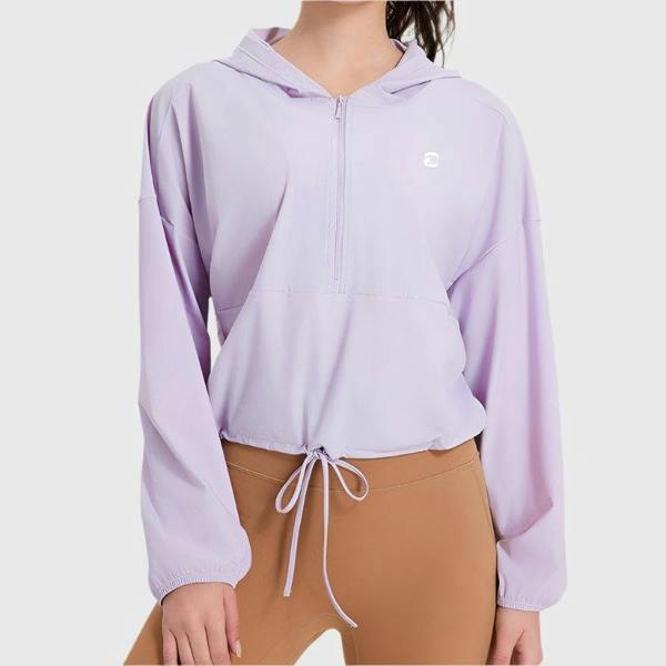 Anniou Cropped Hoodie UPF 50+ - light purple