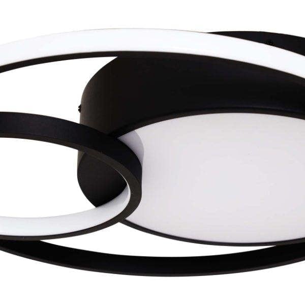 Pagazzi Lighting Adara Matt Black LED Flush Ceiling Light