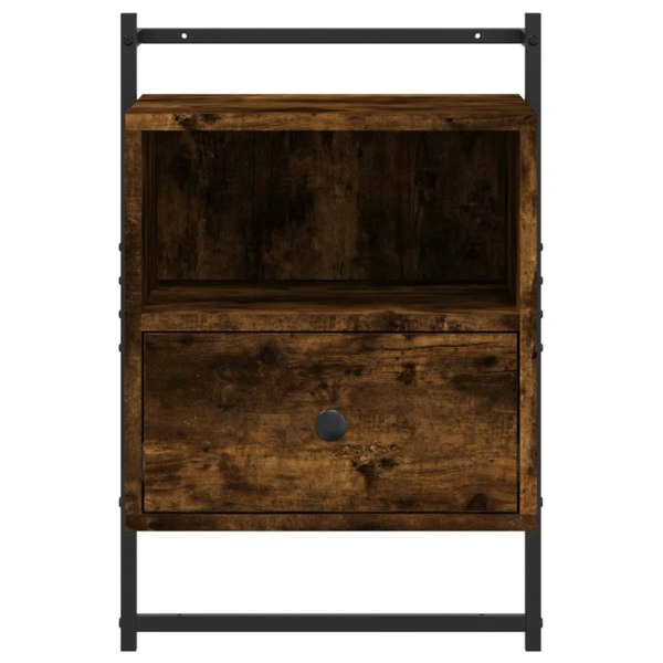 Berkfield Bedside Cabinets Wall-mounted 2 pcs Smoked Oak 40x30x61 cm Engineered Wood