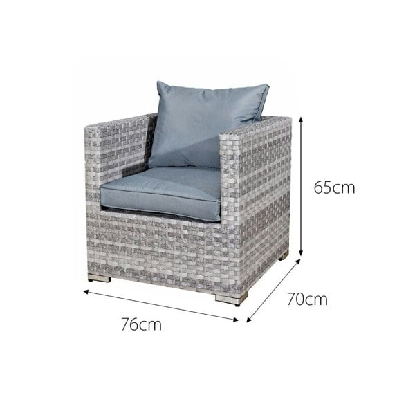 Oseasons Acorn Deluxe Rattan 10 Seat Rising Firepit Sofa Set in Dove Grey