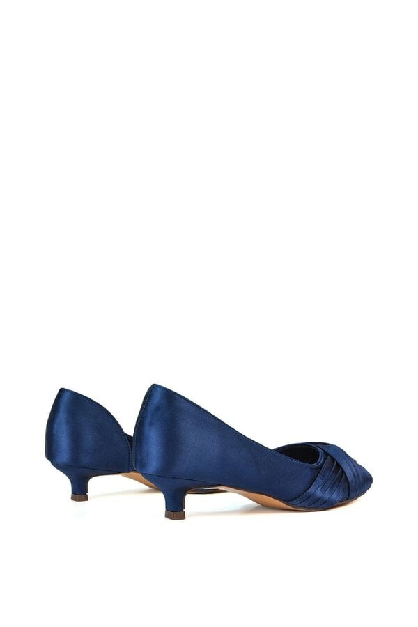 XY LONDON Pointed Toe Kitten Low Heel Classic Bridal Shoe Pumps