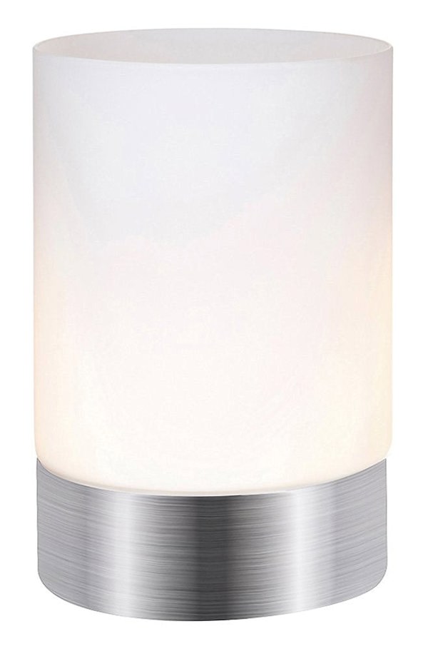 Contemporary Small Brushed Silver Touch Dimmable Table Lamp Image 1